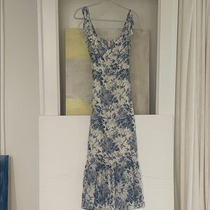 Reformation Nikita Dress Pompadour Blue and White Floral size 4